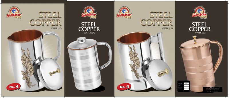 JUG 4 NUMBER COPPER WITH STEEL LAZER CRAFT